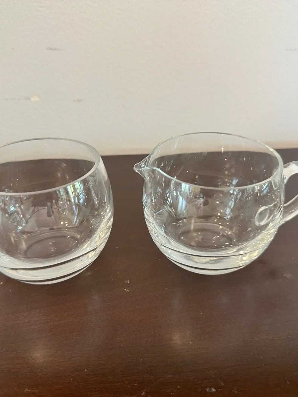 Dansk Sugar And Creamer Clear Glass 2 Piece Set Scandinavian Style W/box